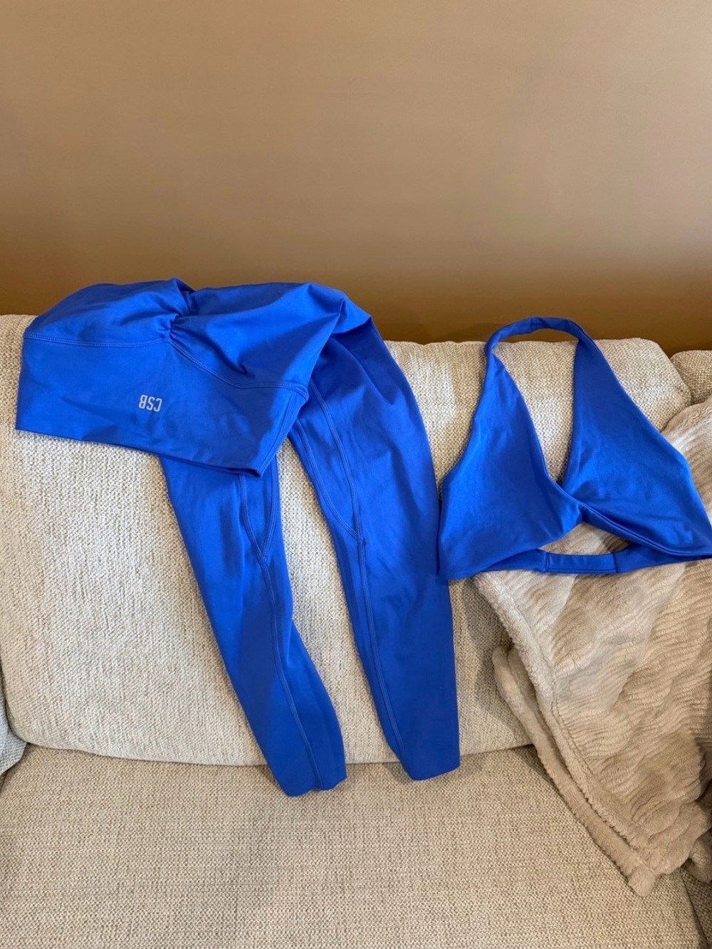 CSB Royal Blue workout set Athletic Leggings and Sports Bra S